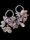 Lavender fish Scales hoop earrings