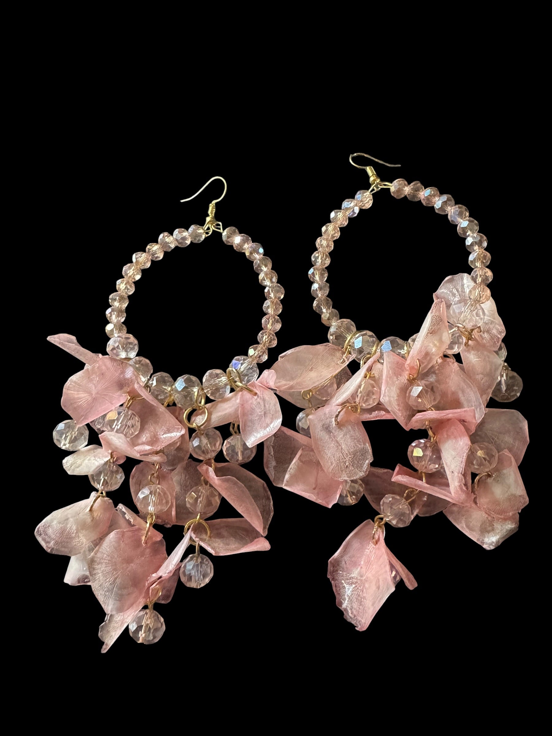 Pink fish scales earrings