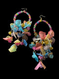 Multi color Fish Scale Tassel Earrings