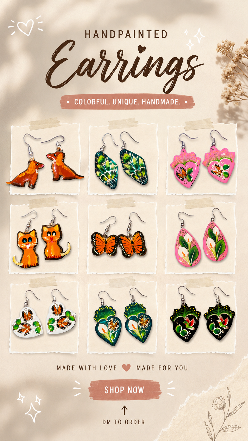 Copper earrings