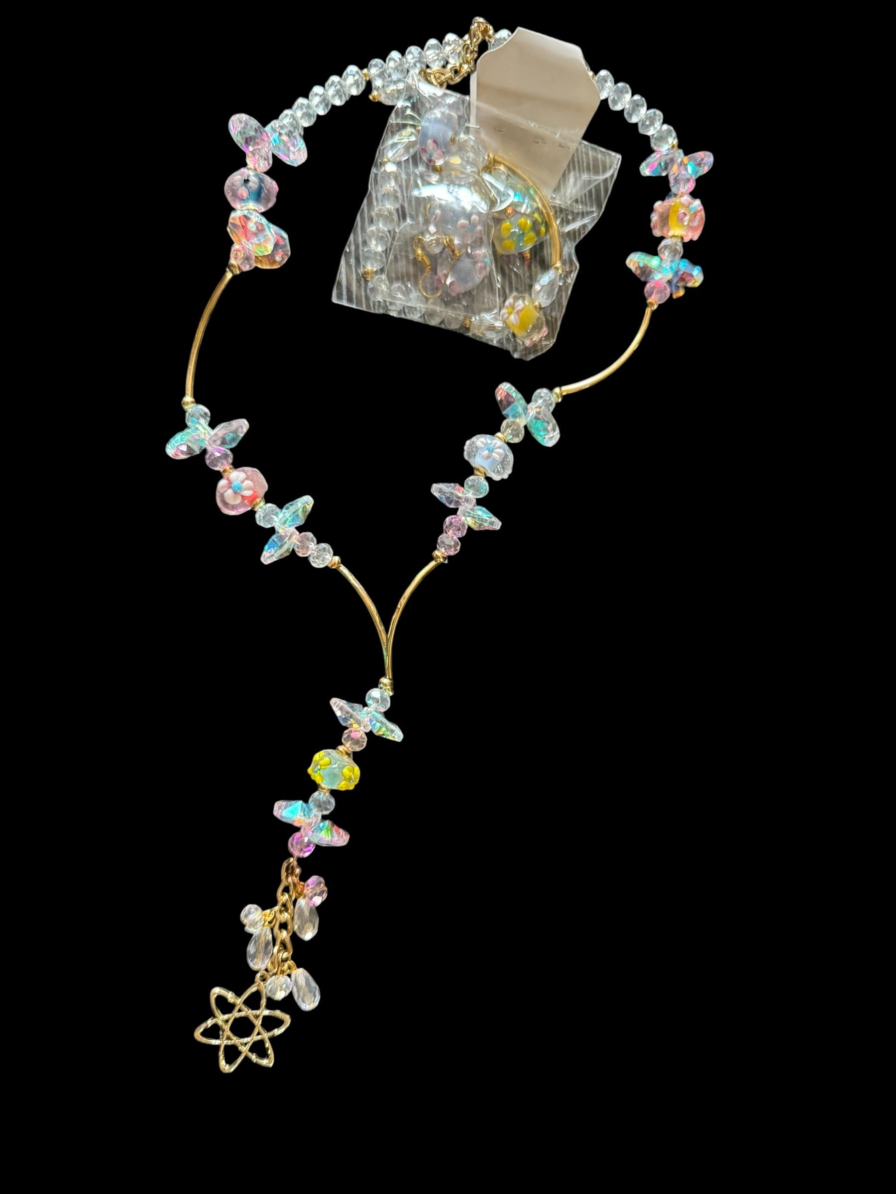 Iridescent Glass Butterfly Jewelry S